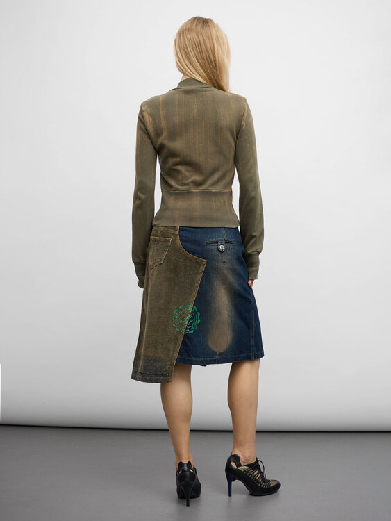 Diesel Bleached Effect Zip-Up Cardigan 