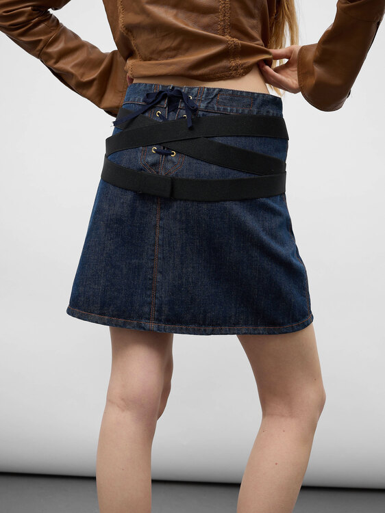 Gaultier Bondage Denim Skirt 