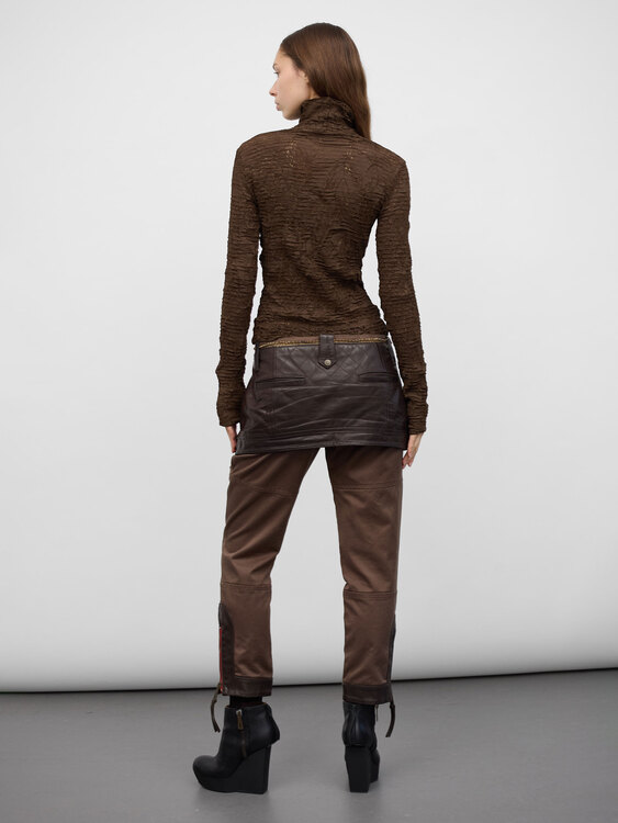 Dsquared² Gabardine And Leather Trousers 