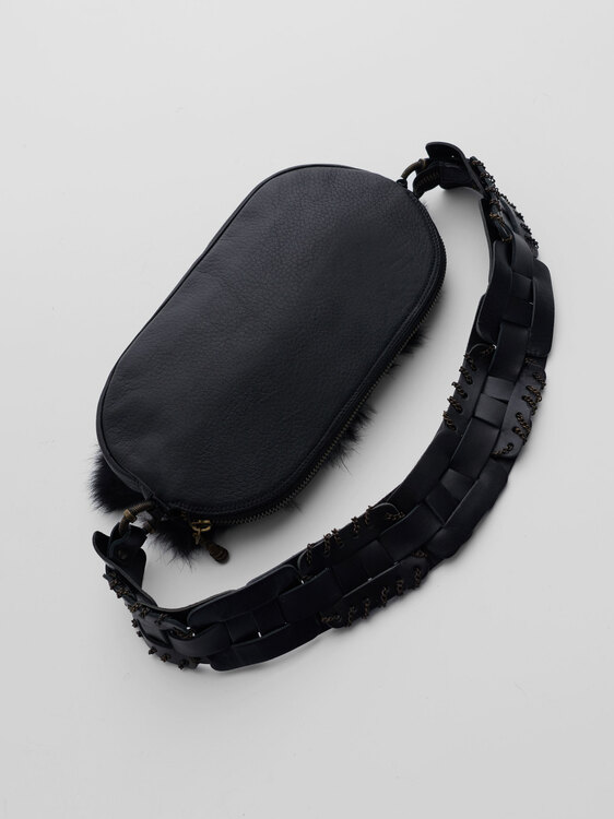 Extē Leather And Fur Handbag 