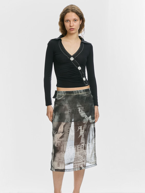 E-Play Chiffon Midi Skirt 