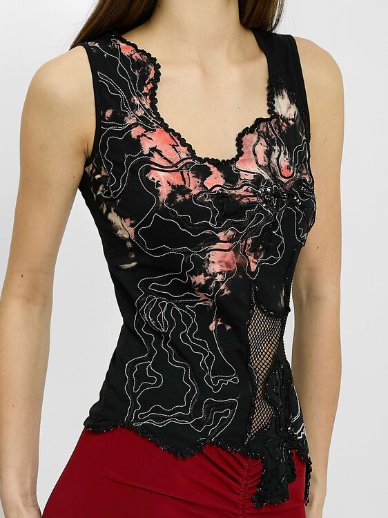 Deconstructed Abstract Floral Top 