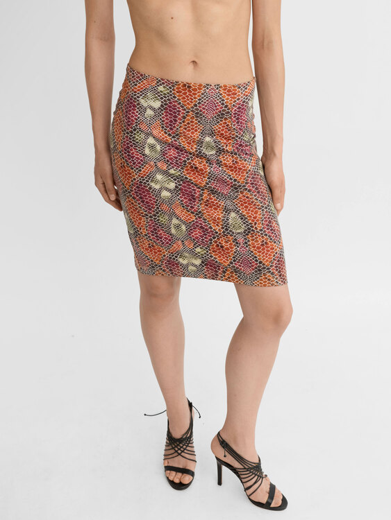 Anti-Flirt Snakeskin Print Skirt 