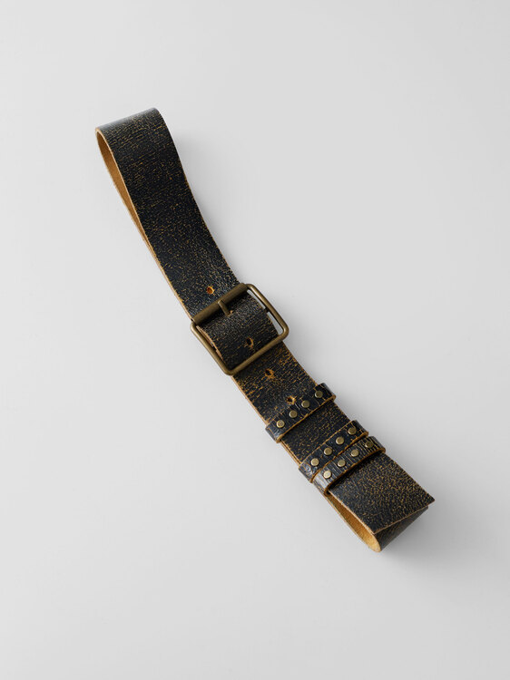 Miu Miu Crackled Leather Belt 
