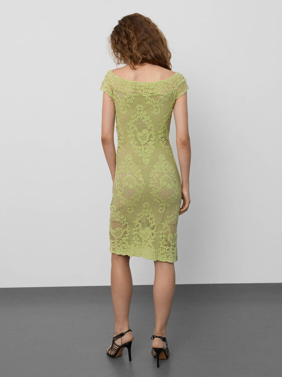Fine Knit Lace Midi Dress 