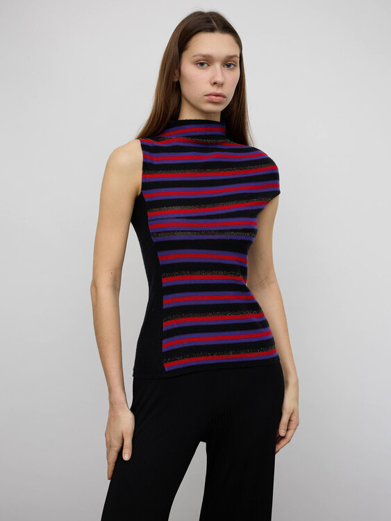 Asymmetrical Knitted Sleeveless Top 