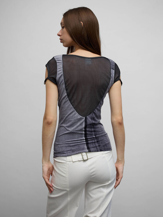 Legatte Gray Denim Print T-shirt 