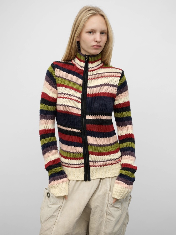 Killah Striped Zip-Up Jumper 