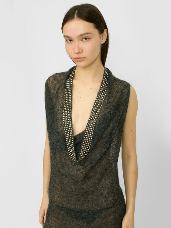 Fuzzy Open Knit Dress 