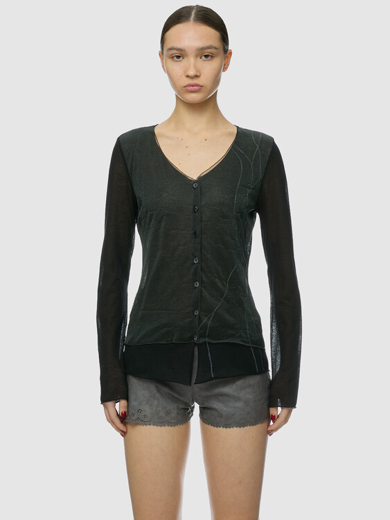 Metallic Effect Mesh Cardigan 