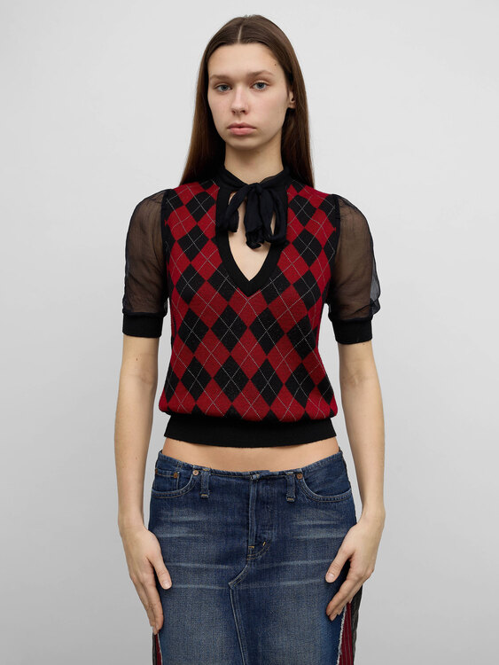 Argyle Knit Top 