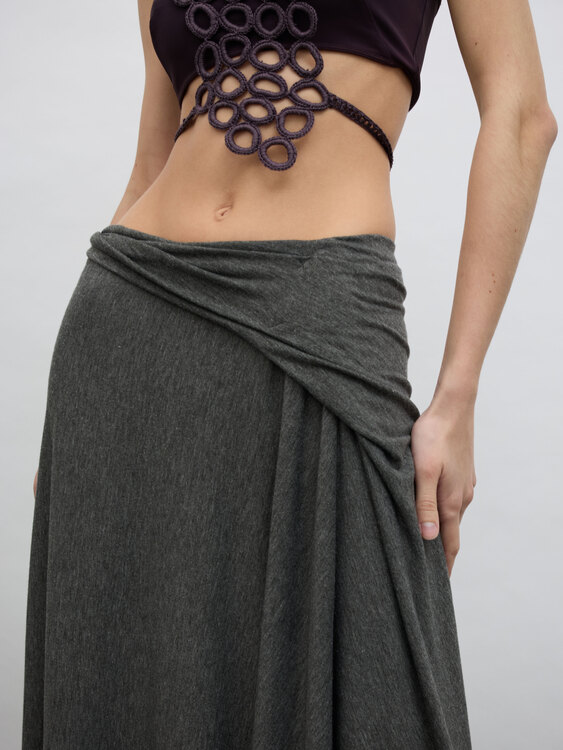Grey Jersey Maxi Skirt 