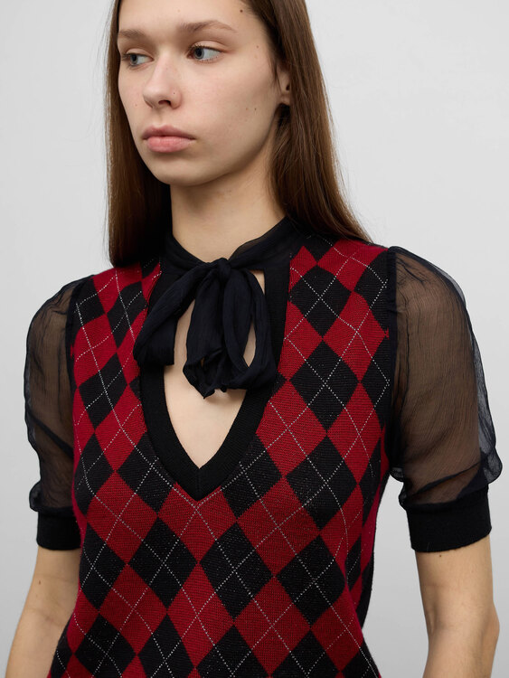 Argyle Knit Top 