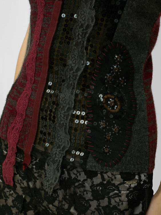 Wool Patchwork Bustier 