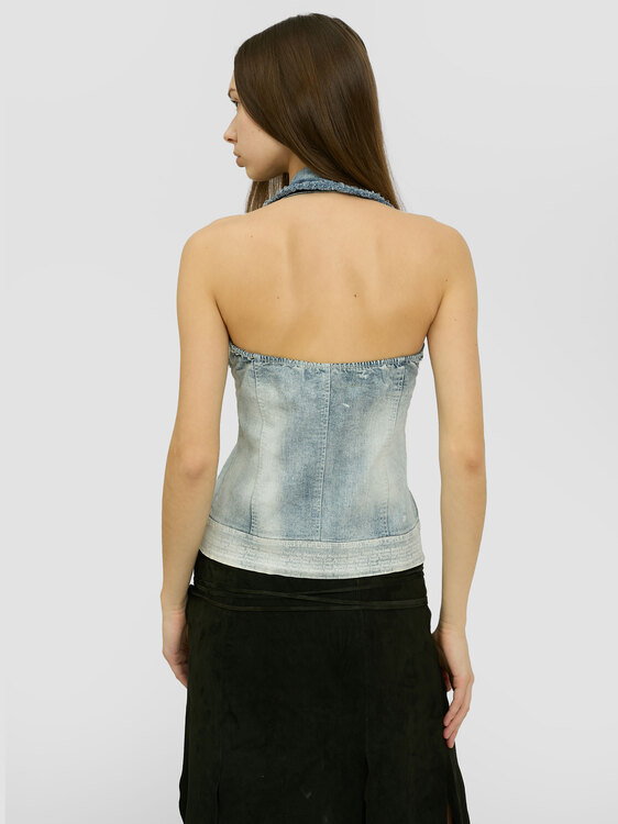 Denim Halter Vest 