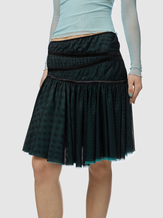 Ruffled Mesh Skirt 
