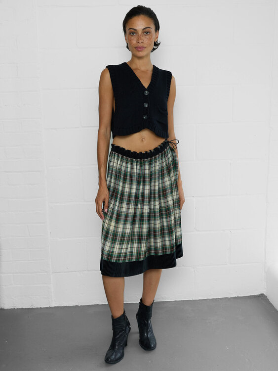 Zucca Pleated Midi Skirt 