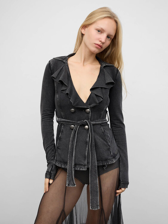 Fornarina Acid Wash Blazer Jacket 