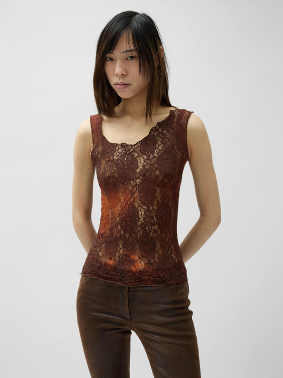 Plein Sud Asymmetrical Lace Top 