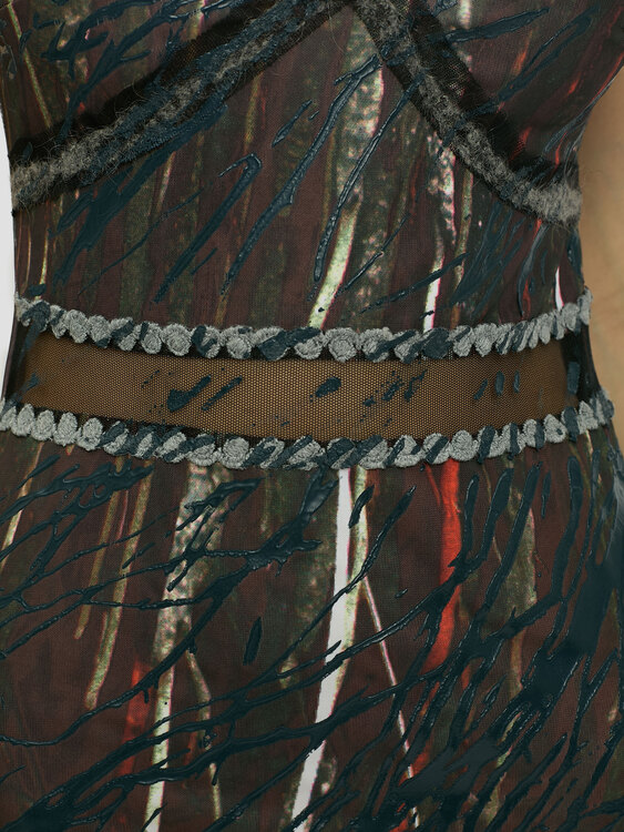 Abstract Print Midi Dress 