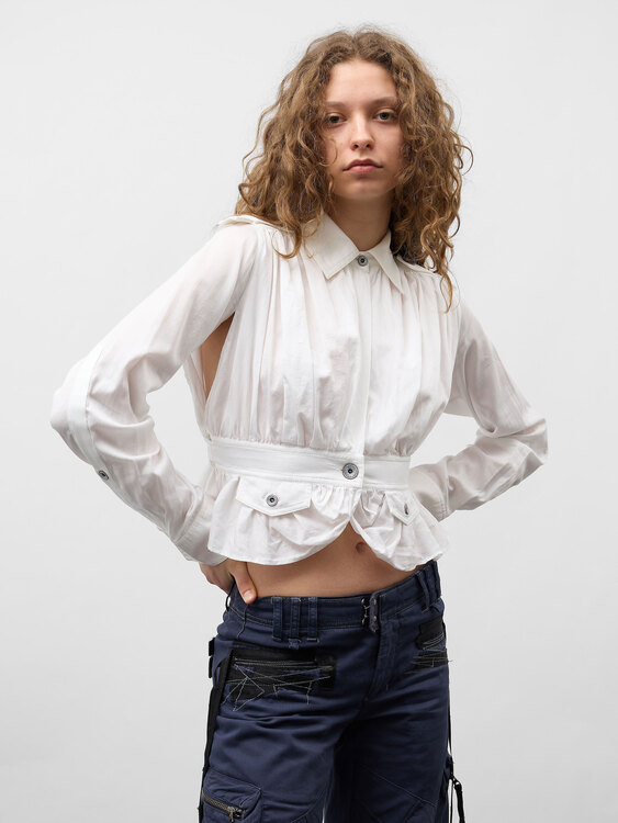 Plein Sud Pleated Blazer Shirt 