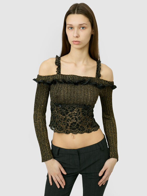 Cold Shoulder Lurex Top 