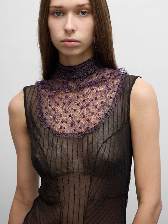 Mesh Turtleneck Top 