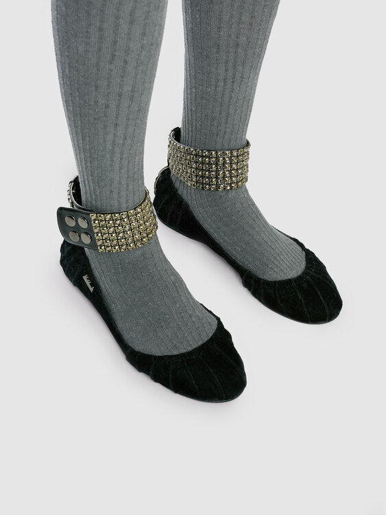 Killah Velvet Ballet Flats 