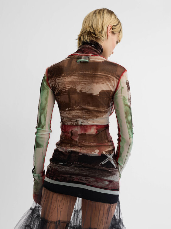 Gaultier Mesh Turtleneck Top 