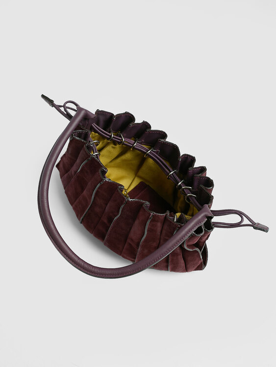 Pleated Suede Handbag 