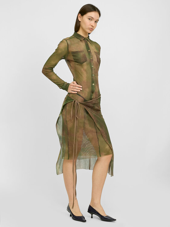 Plein Sud Tie-Dye Effect Midi Dress 