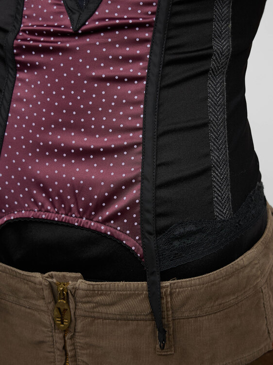 Black And Burgundy Bustier 