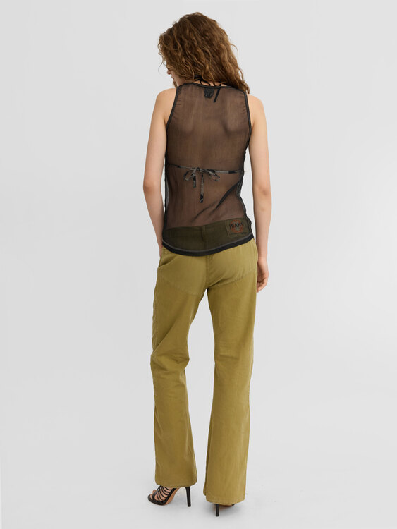 Black Chiffon Long Top 