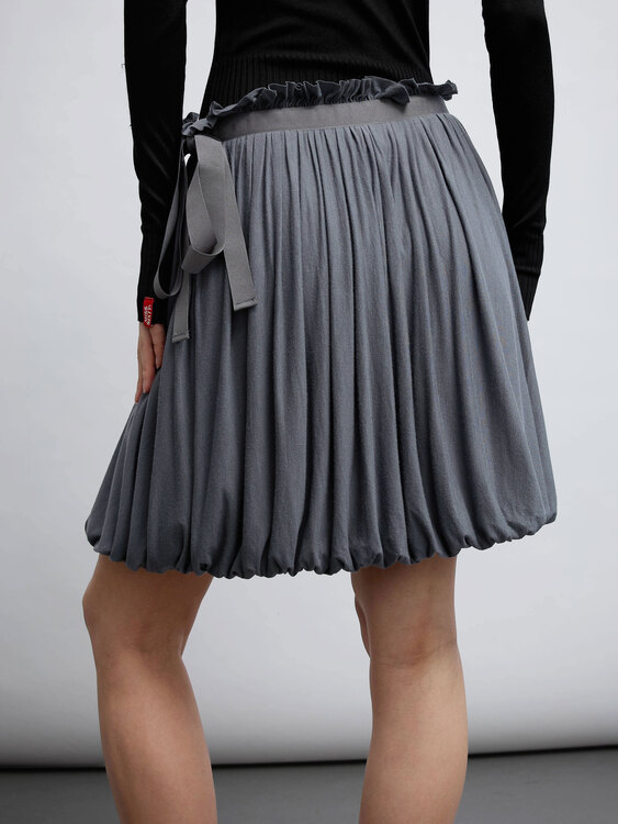CNC Grey Balloon Midi Skirt 