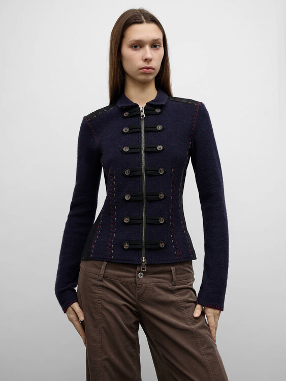 Merino Wool Zip Up Jacket 