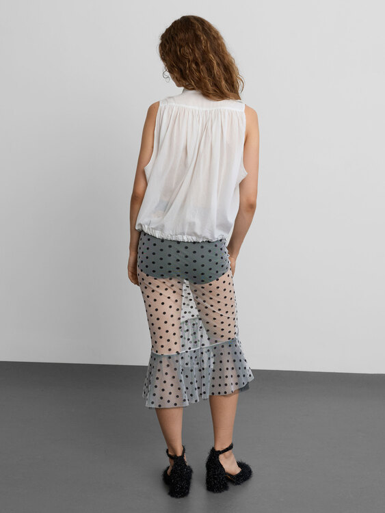 Plein Sud Pleated Sleeveless Blouse 