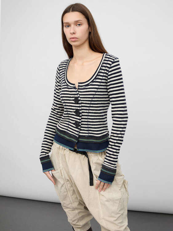 Knitted Striped Cardigan 