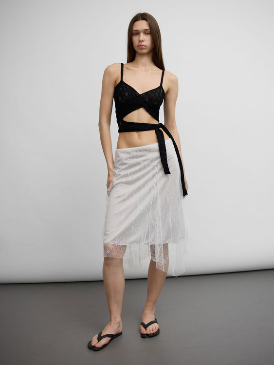 Asymmetrical Lace Skirt 