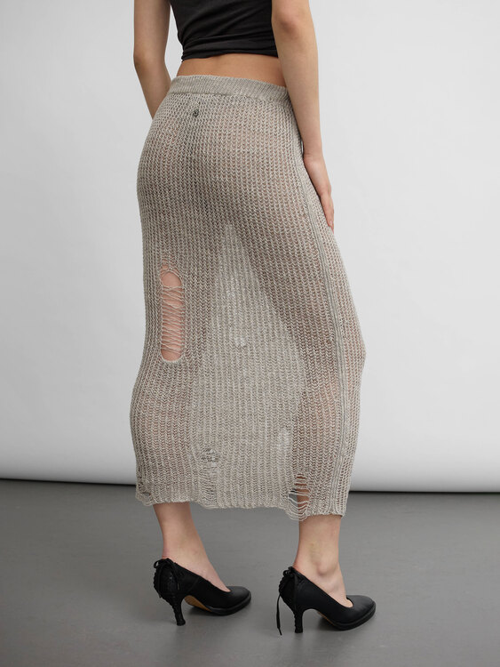 Open Knit Maxi Skirt 