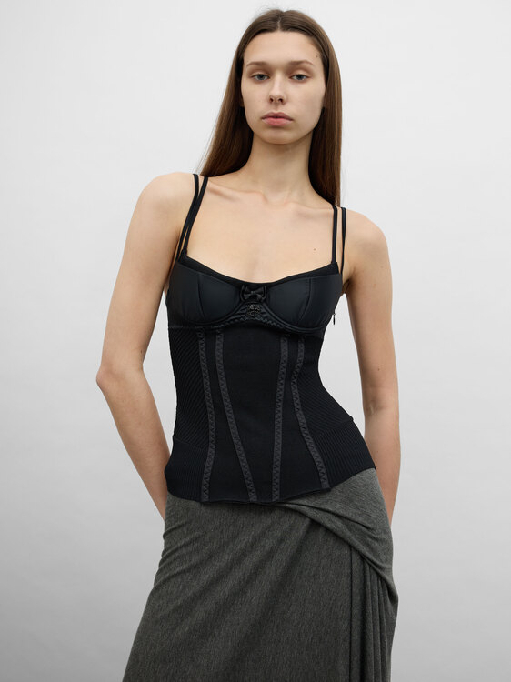 Black Knitted Bustier 