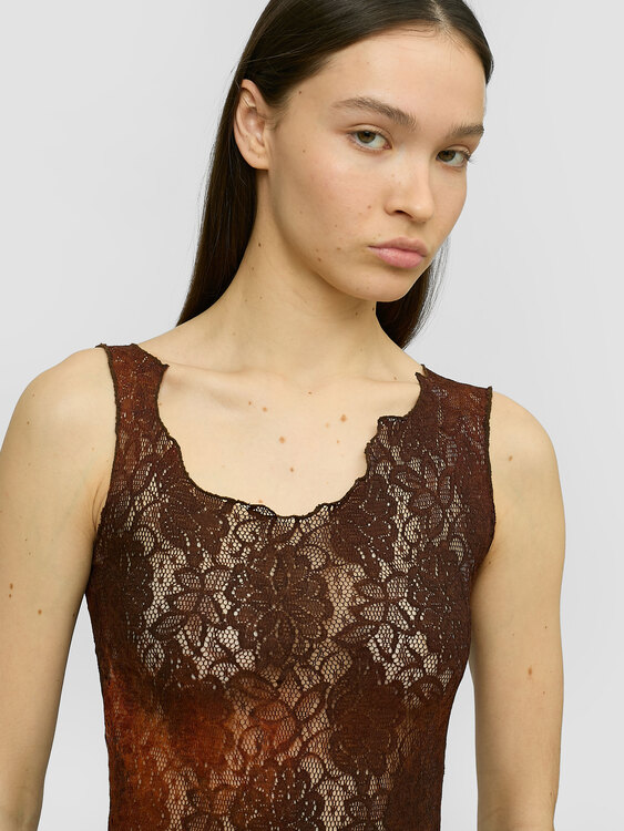 Plein Sud Asymmetrical Lace Top 