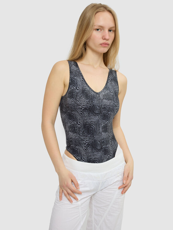 Anti-Flirt Abstract Print Bodysuit 