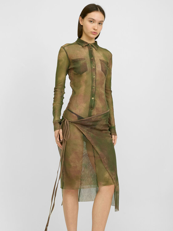 Plein Sud Tie-Dye Effect Midi Dress 