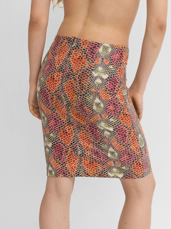 Anti-Flirt Snakeskin Print Skirt 