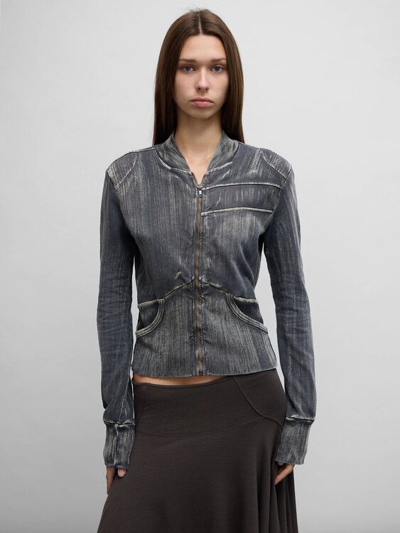 Diesel Bleached Zip-Up Cardigan 