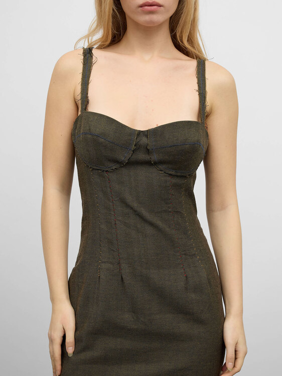Twill Bustier Mini Dress 