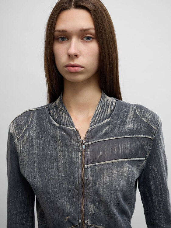 Diesel Bleached Zip-Up Cardigan 