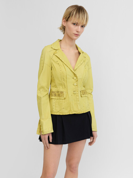 Lime Green Leather Jacket 