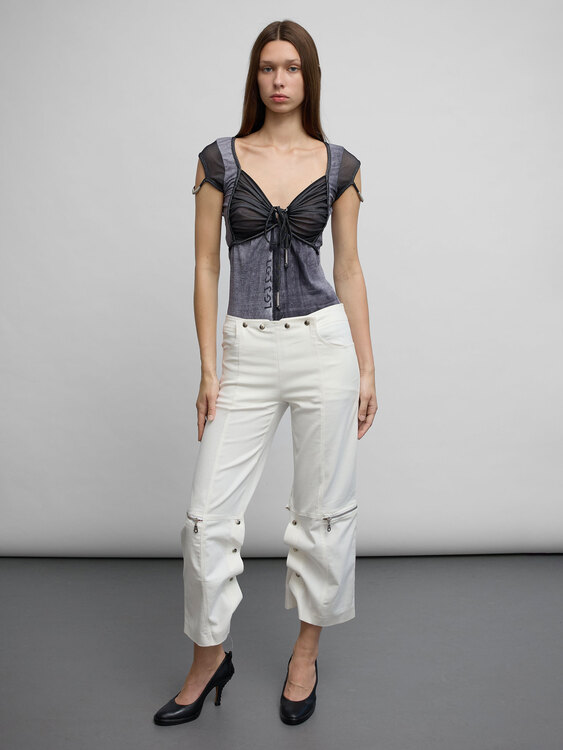 Legatte Gray Denim Print T-shirt 