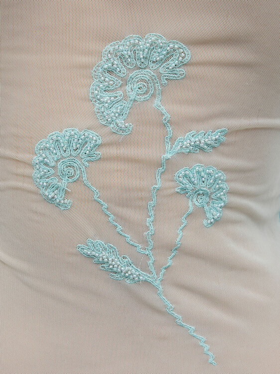 Mesh & Lurex One Shoulder Top 